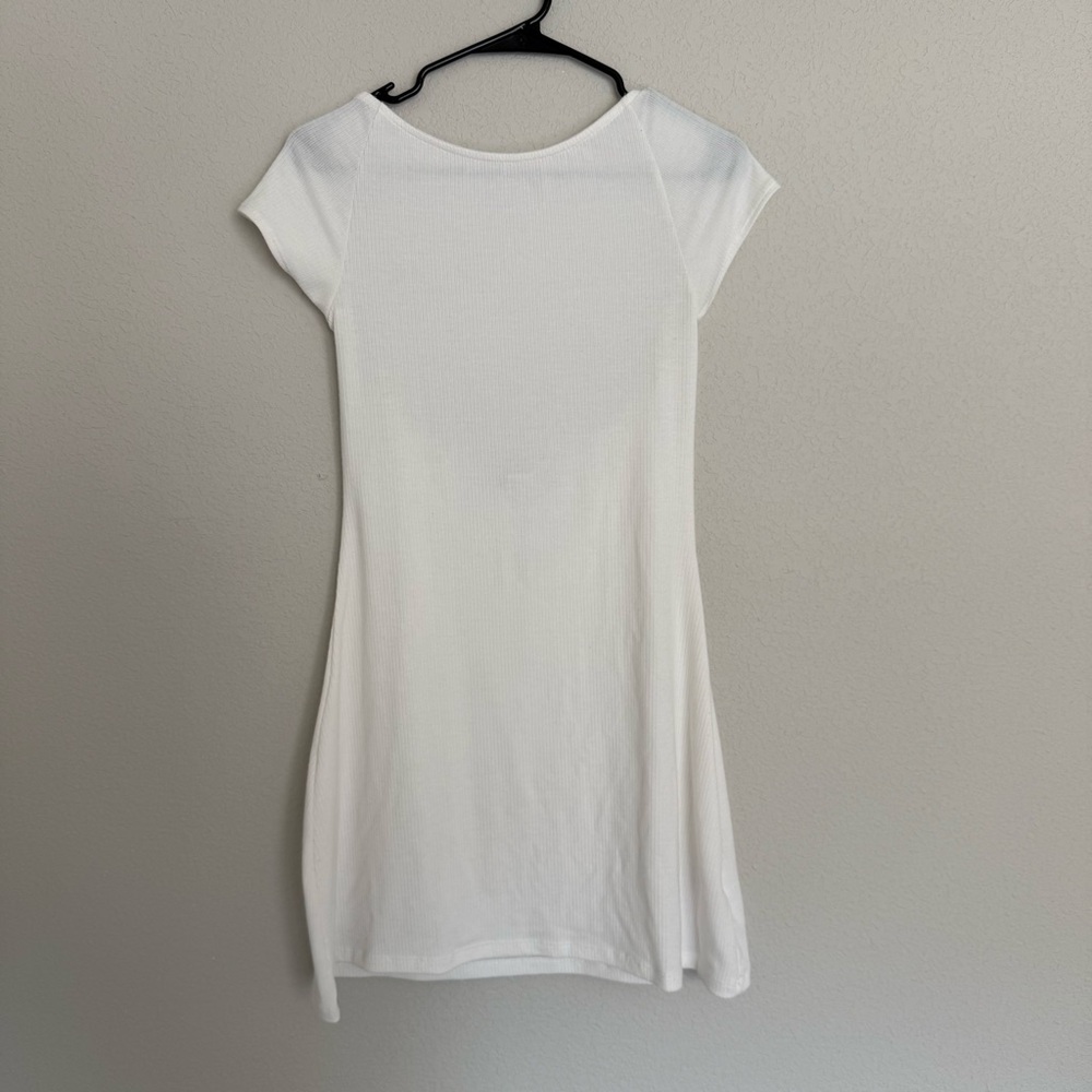 Urban Outfitters Nadia Fitted Mini Dress Back Cutout in Ivory Large Low Backless
